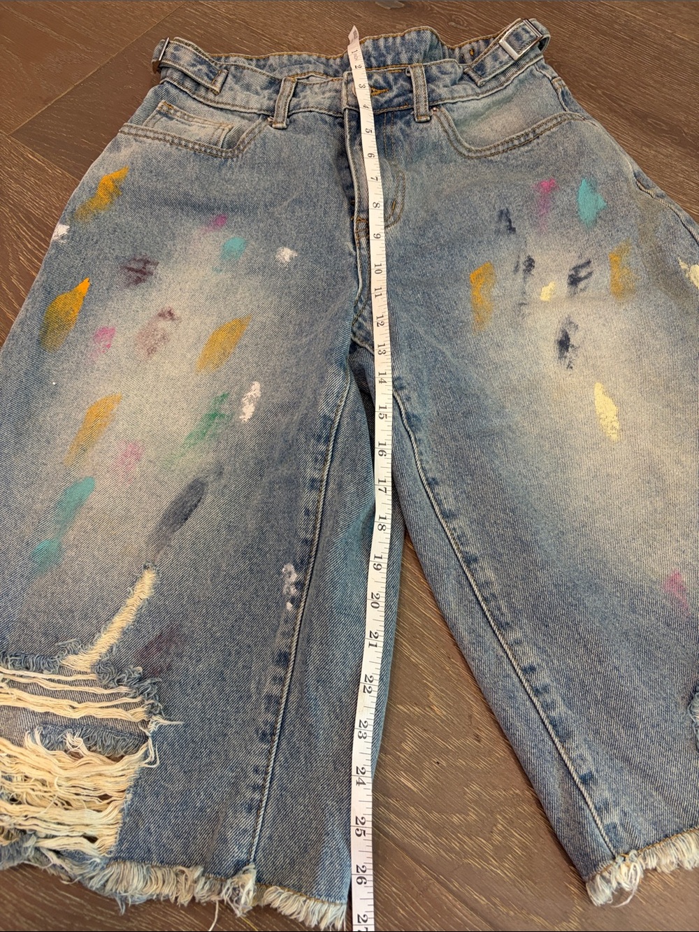 Paint-Splatter Jorts - Picture 4 of 4